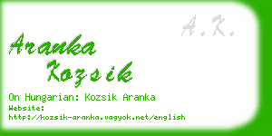 aranka kozsik business card